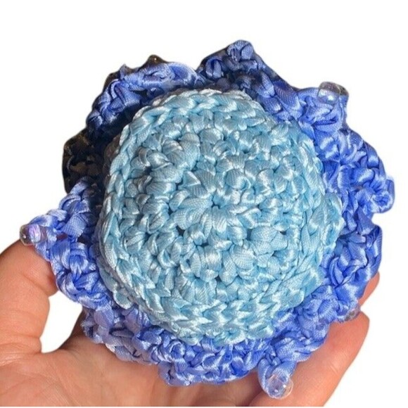 Dice Bag Medium Dragon Scale Beaded Ren Faire Fantasy Dungeons Dragons RPG Blue - Picture 7 of 8